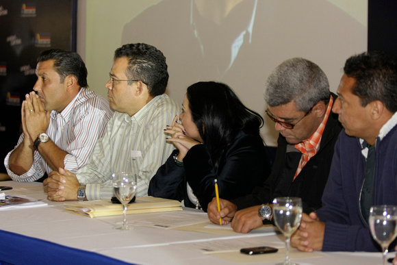 UNT- BARBOZA: Caracas,09/07/10 
El Presidente Ejecutivo del Partido de Oposicion Un Nuevo Tiempo, Omar Barboza, durante una rueda de prensa en el marco de la Reunión Nacional con sus candidatos a la