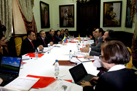 COMISIONES COLOMBIA VENEZUELA: Caracas,20/08/10 
La delegacion de Colombia (derecha) y la delegacion de Venezuela (izquierda) se reunen en la "Comision para el pago de la deuda y reimpulso de las rel